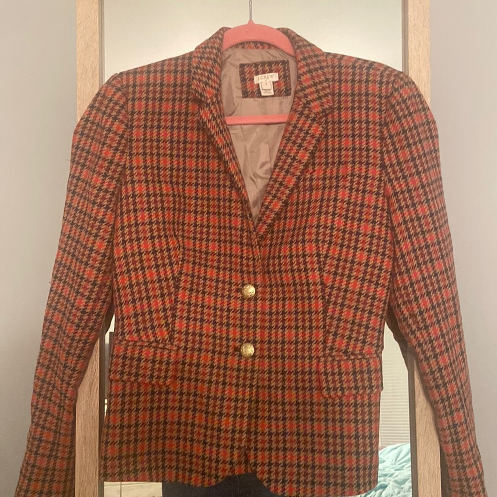 Jcrew Wool-blend houndstooth blazer